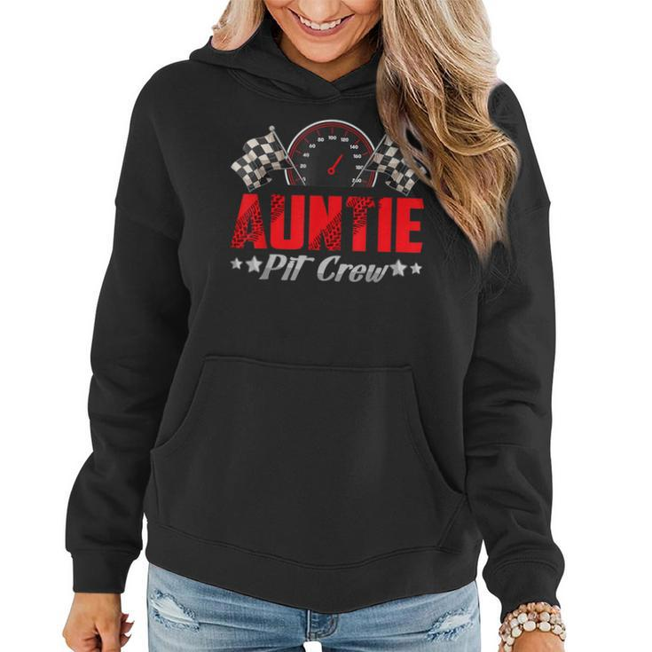 Auntie Pit Crew Birthday Racing Car Family Matching Race Car Women Hoodie