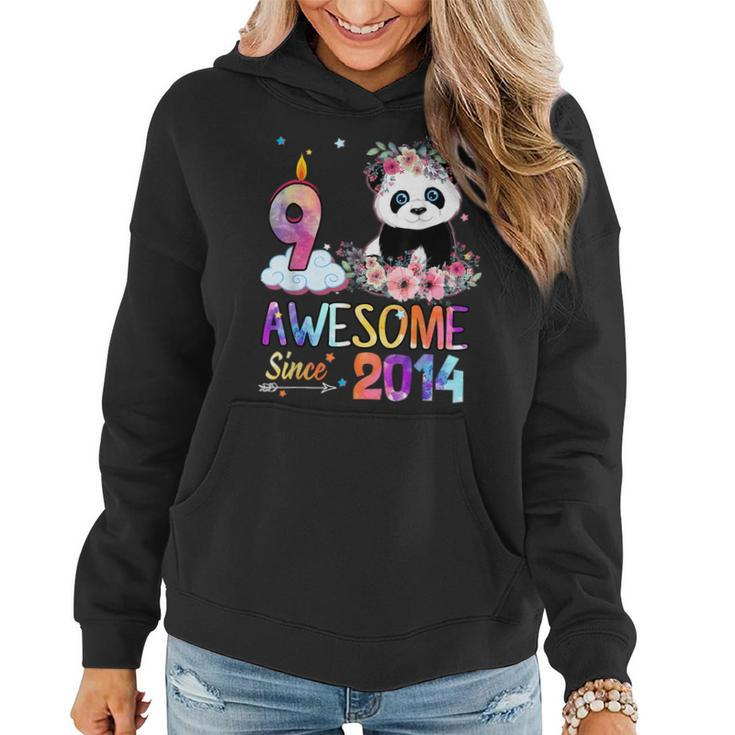 Awesome Since 2014 9Th Birthday 9 Year Old Panda Unicorn Women Hoodie