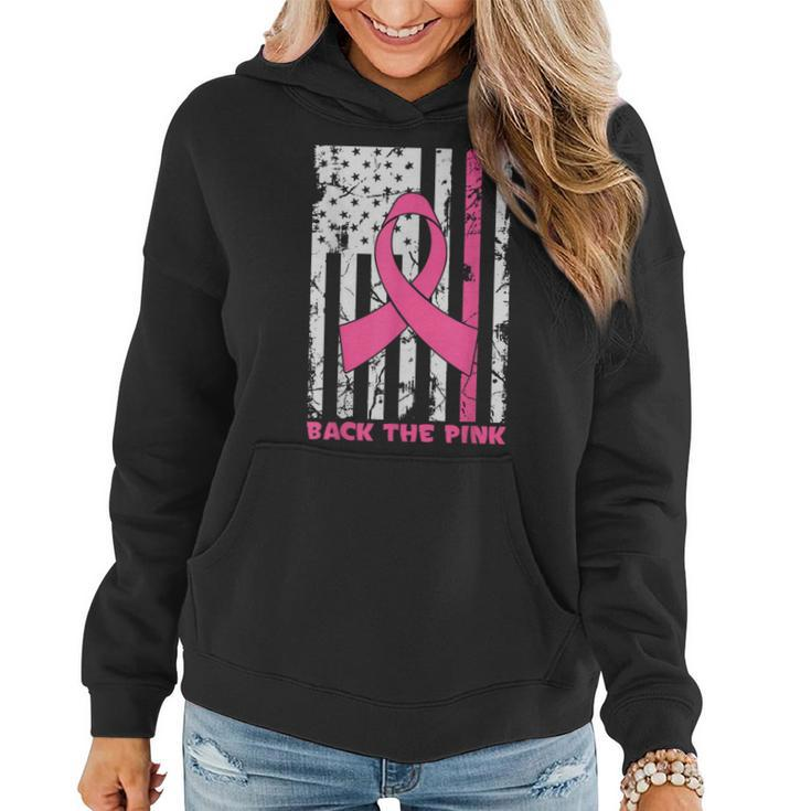 Back The Pink Breast Cancer Awareness Flag Toddler Women Hoodie