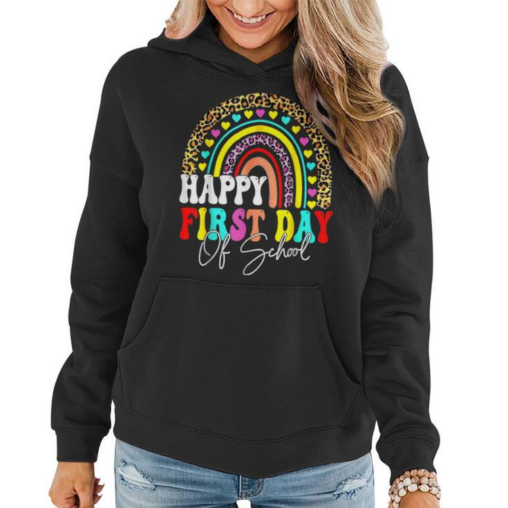 Back To School Funny Happy First Day Of School For Teachers  Women Hoodie