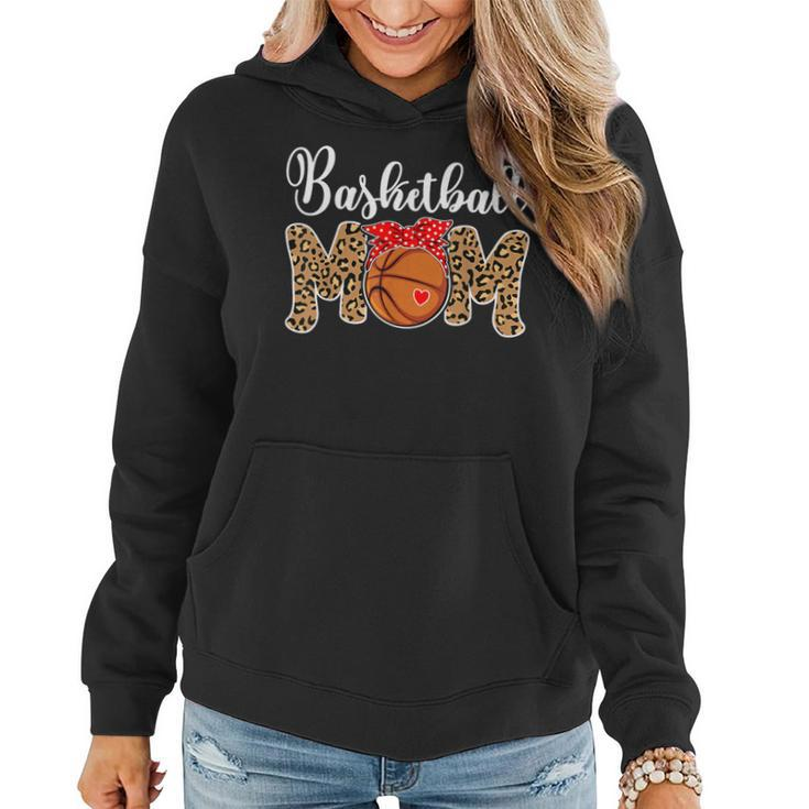 Basketball Mom Leopard Messy Bun Game Day  Women Hoodie