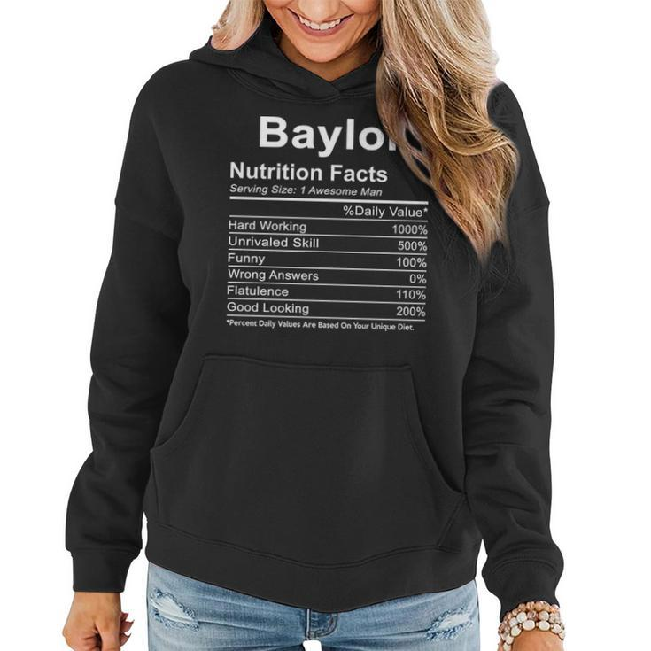 Baylor Name Funny Gift Baylor Nutrition Facts V2 Women Hoodie