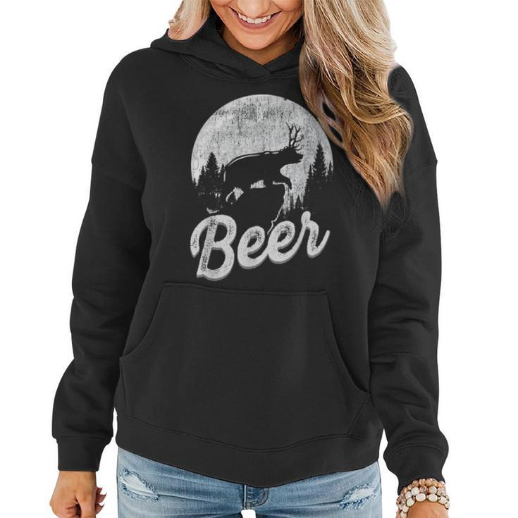 Bear Deer Beer Day Drinking Adult Humor Women Hoodie
