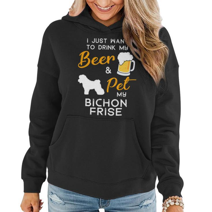 Beer Bichon Frise Dog Beer Lover Owner Christmas Birthday Gift Women Hoodie