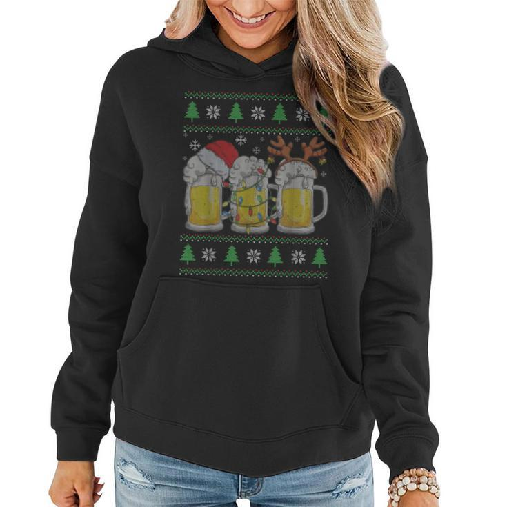Beer Ugly Christmas Sweater Santa Beer Ale Lover Xmas Women Hoodie