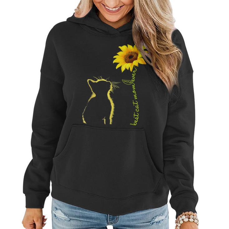 Best Cat Mom Ever Cat Lover Sunflower Pet Lover Women Hoodie
