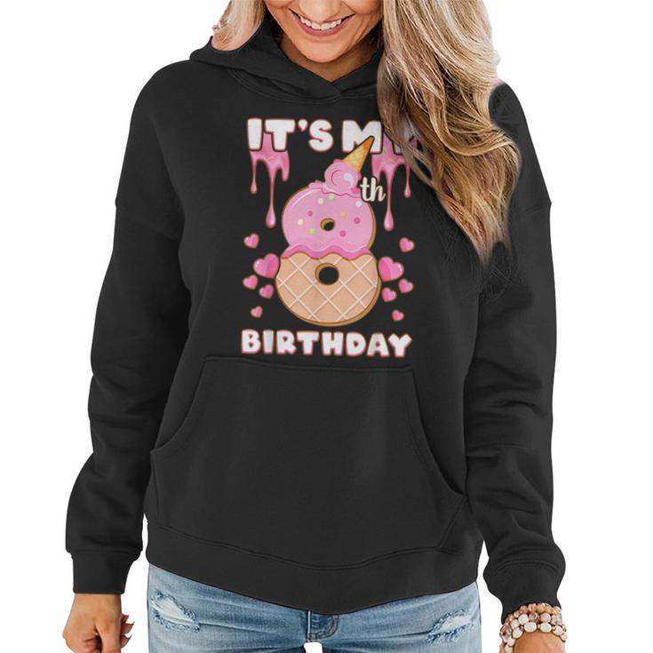 Birthday Girl 8 Years Ice Cream It's My 8Th Birthday Women Hoodie