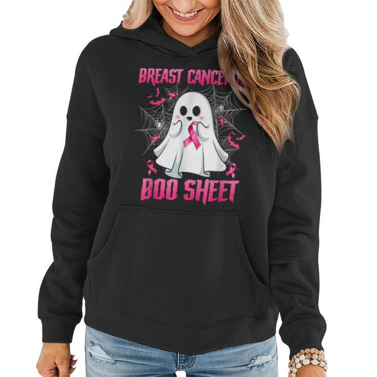 Breast Cancer Is Boo Sheet Ghost Halloween Awareness Groovy Women Hoodie