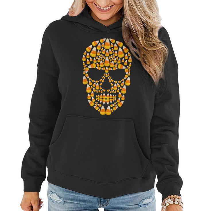 Candy Corn Skull Skeleton Halloween Costume Women Hoodie