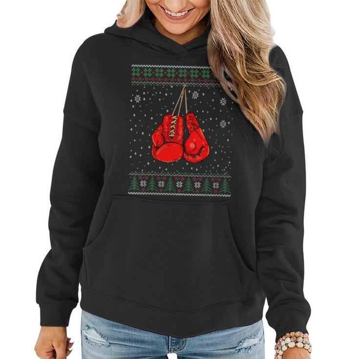 Christmas Boxing Gloves Ugly Christmas Sweater Women Hoodie