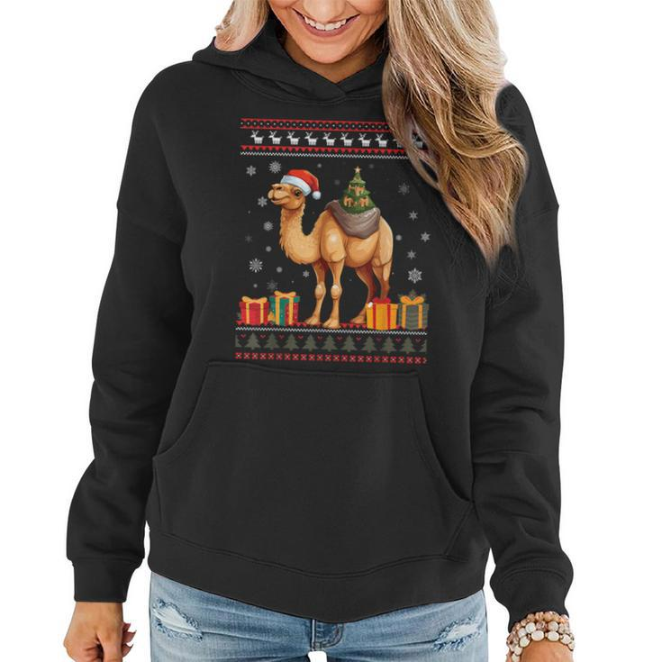 Christmas Camel Santa Hat Ugly Christmas Sweater Women Hoodie