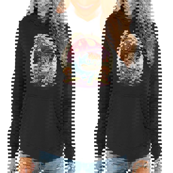 Cottagecore Aesthetic Cats | Cat With Mushroom Hat | Kawaii  Women Hoodie