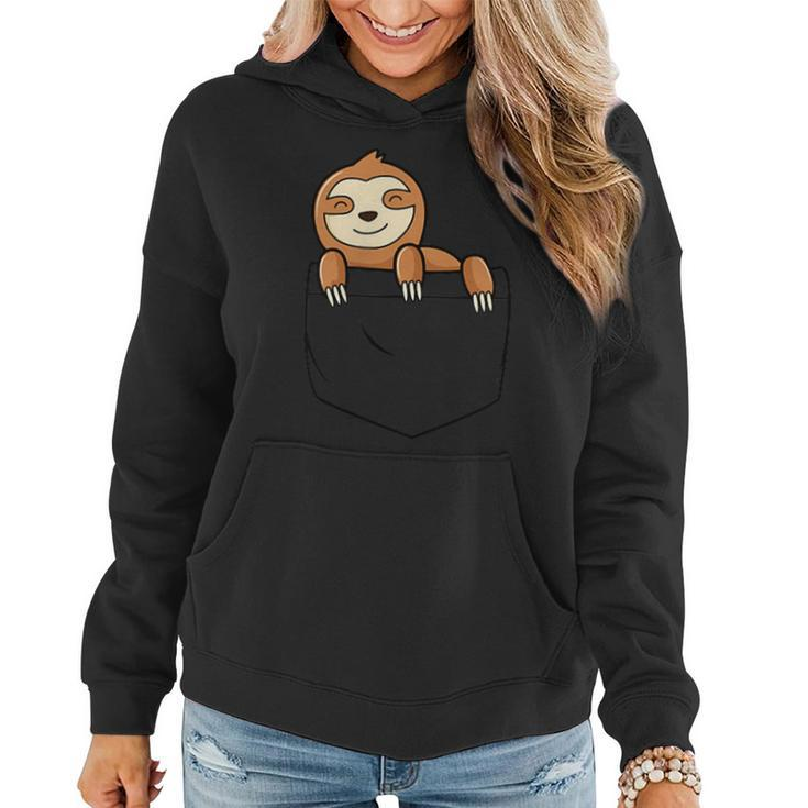 Cute Chillin Sloth Pocket Friend Funny Sloth In Your Pocket  Women Hoodie