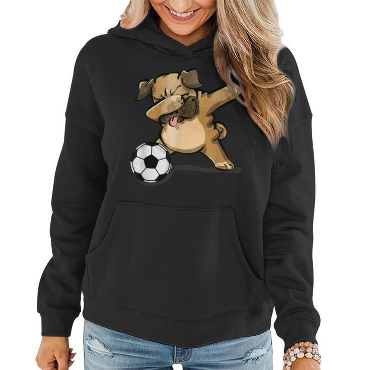 Dabbing Pug Dog Soccer Football Lover Boys Girls Women Hoodie