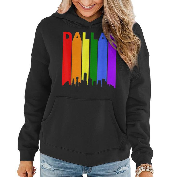 Dallas Texas Downtown Rainbow Skyline Lgbt Gay Pride  Women Hoodie