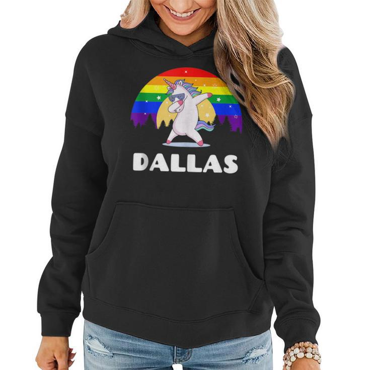 Dallas Texas - Lgbtq Gay Pride Rainbow  Women Hoodie
