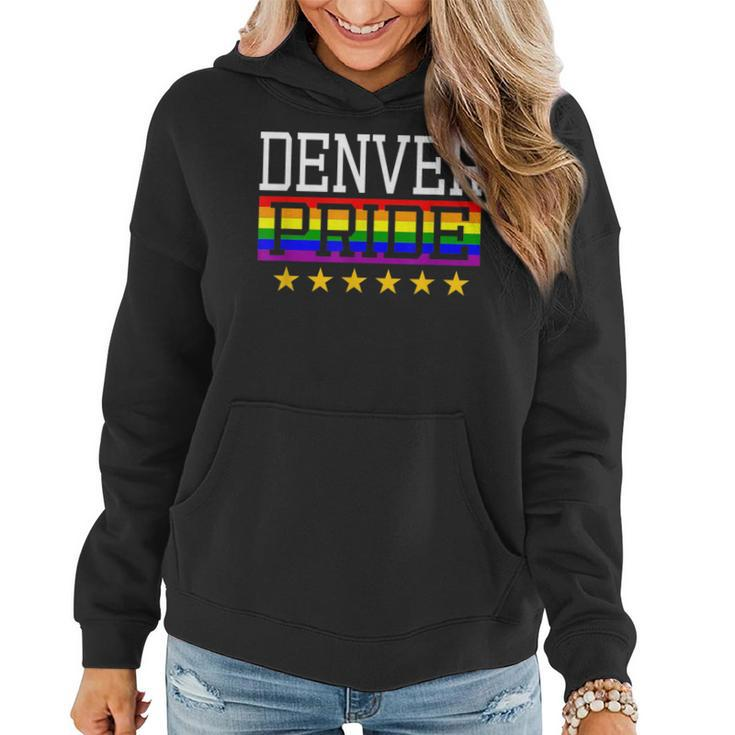 Denver Pride Gay Lesbian Queer Lgbt Rainbow Flag Colorado  Women Hoodie