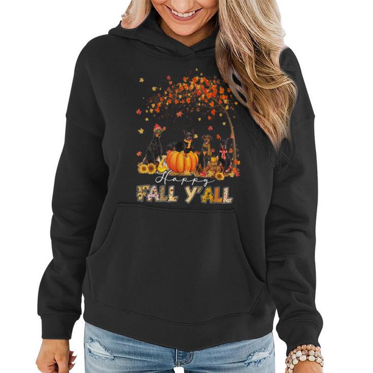 Doberman Dog Autumn Fall Pumpkin Truck Mappe Thanksgiving Women Hoodie