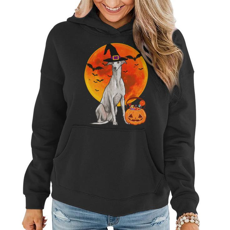 Dog Halloween Greyhound Jack O Lantern Pumpkin Women Hoodie