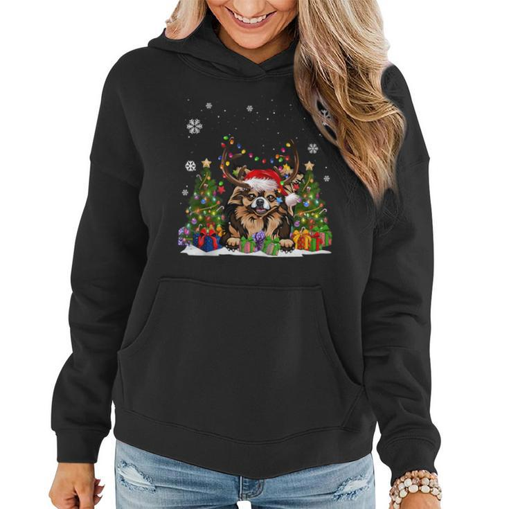 Dog Lovers Cute Chihuahua Santa Hat Ugly Christmas Sweater Women Hoodie
