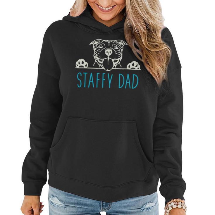 Dog Staffordshire Staffy Dad With Staffordshire Bull Terrier Dog Women Hoodie