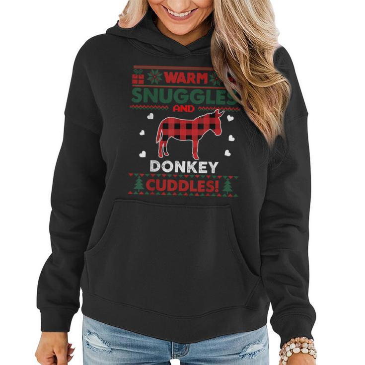 Donkey Lover Christmas Xmas Donkey Christmas Ugly Sweater Women Hoodie
