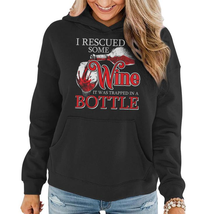 Drinking Wine Alcohol Rescued Women Hoodie