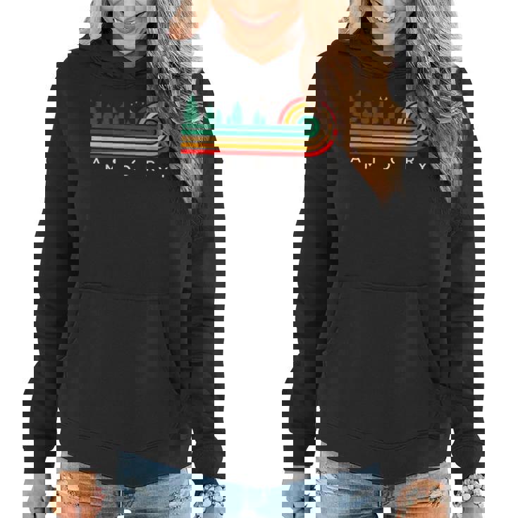 Evergreen Vintage Stripes Amory Mississippi Women Hoodie