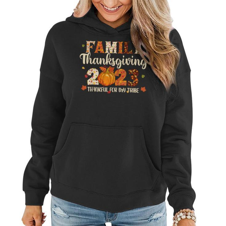 Family Thanksgiving 2023 Thankful For My Tribe Fall Autumn Women Hoodie