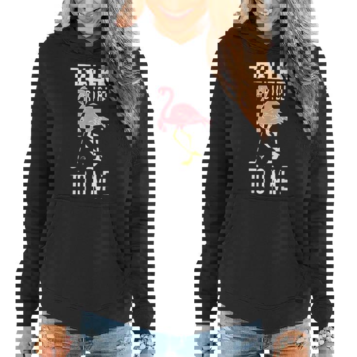 Flamingo Playing Golf Talk Birdie To Me Golfing Funny Golfer  Golf Funny Gifts Women Hoodie