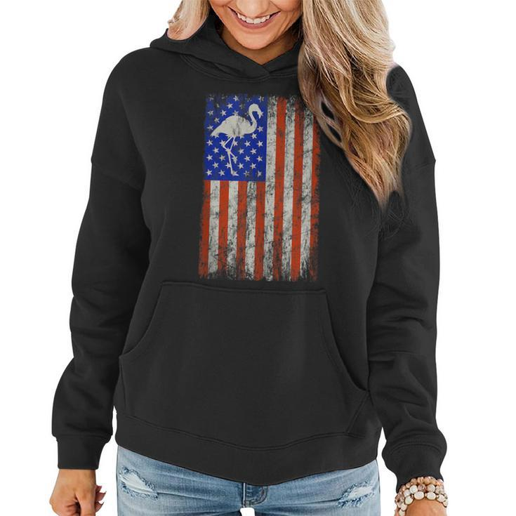 Flamingo Usa Flag 4Th Of July Independence Day Patriotic  Women Hoodie