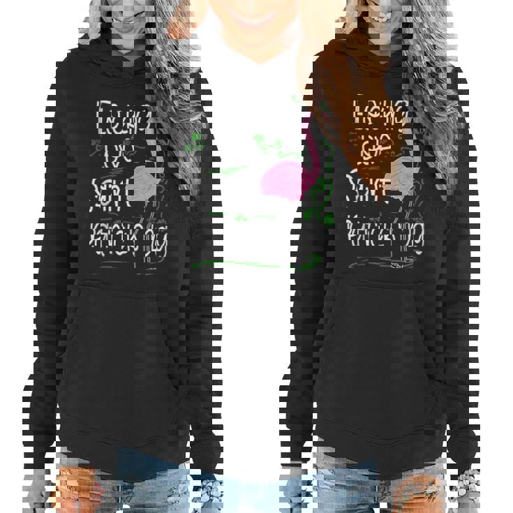 Flocking Love St Patricks Day Flamingo Funny Saint Paddys  Women Hoodie
