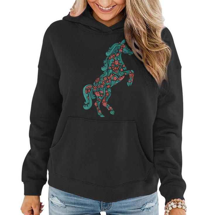 Floral Horse Riding Horse Lover Women Girls Gifts Horse Riding Funny Gifts Women Hoodie