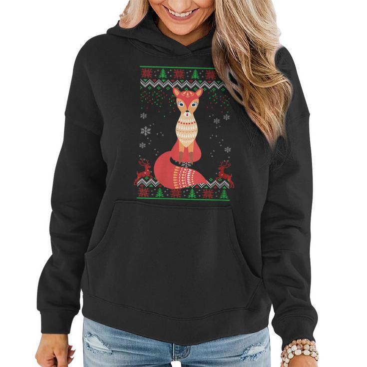 Fox Christmas Ugly Christmas Sweater Women Hoodie