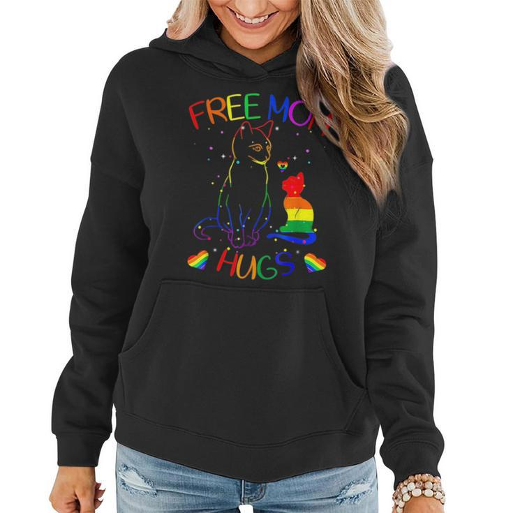 Free Mom Hugs Lgbt Cat Gay Pride Rainbow Women Hoodie