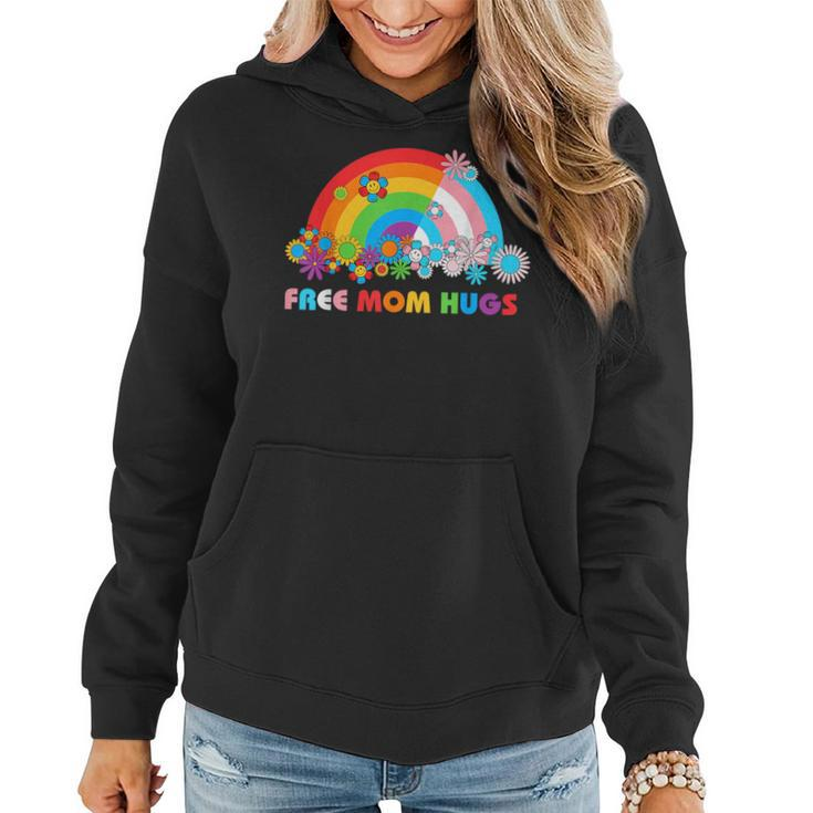 Free Mom Hugs Lgbt Pride Gay Lesbian Transgender Rainbow  Women Hoodie