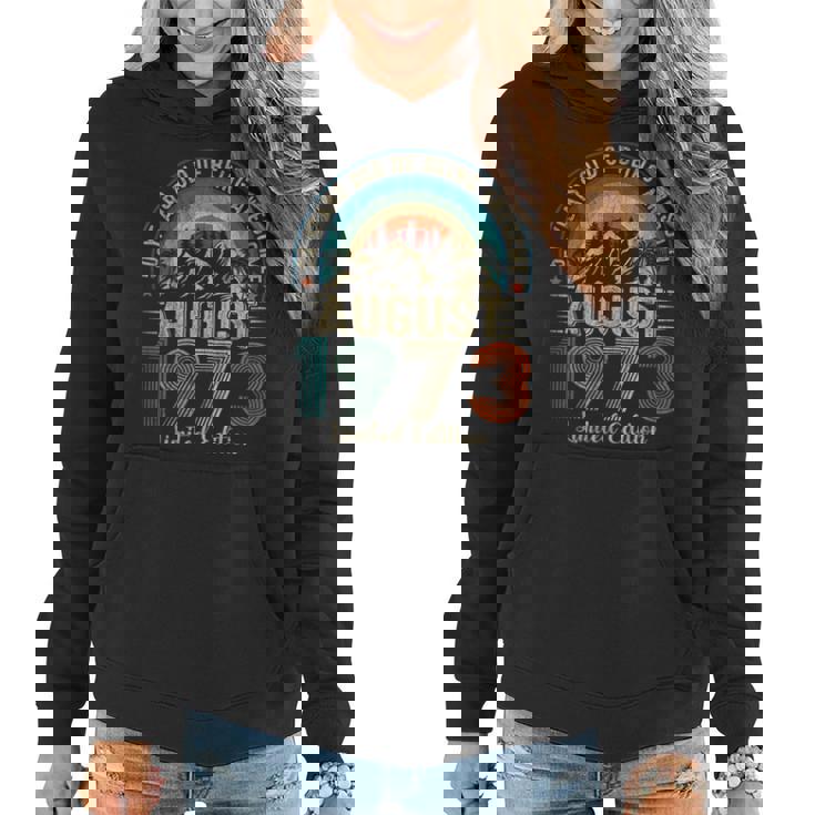 50 Years Old August 1973 Vintage 50Th Birthday Women Hoodie