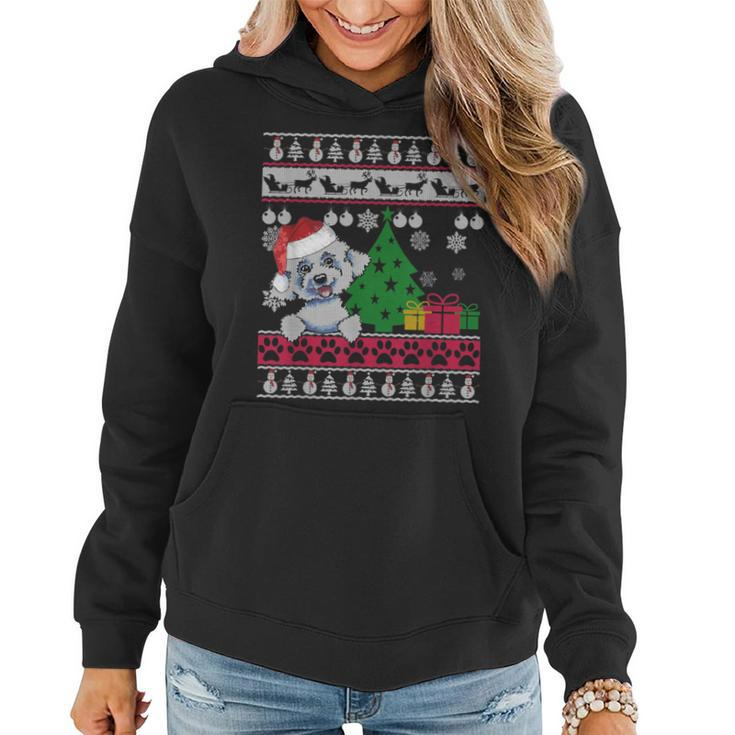 Bichon Frise Christmas Ugly Sweater Dog Lover Xmas Women Hoodie