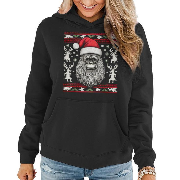 Bigfoot Ugly Christmas Sweater Pajamas Women Hoodie