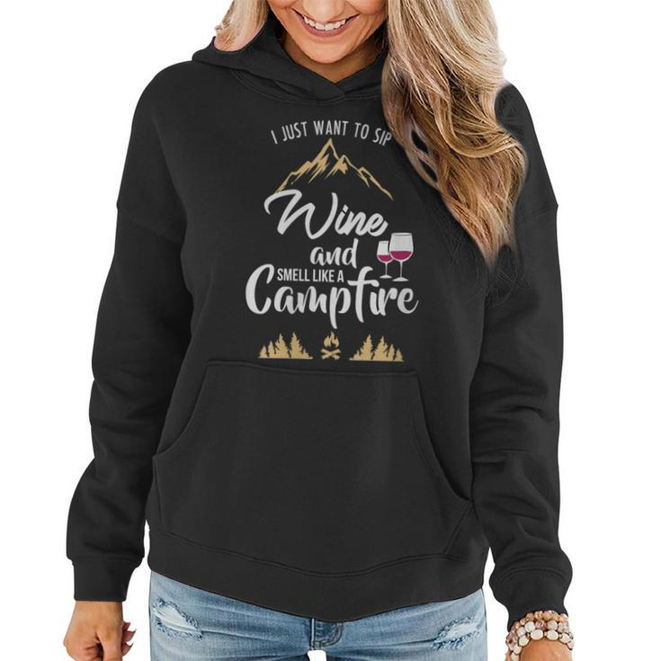 Camping For Wine Lovers Women's Campfire Women Hoodie