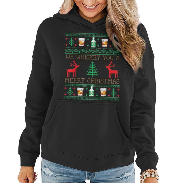Drinking Whiskey Ugly Christmas Sweaters Women Hoodie