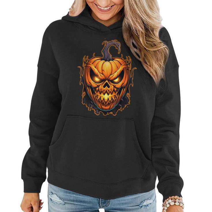 Fall Autumn Halloween Scary Pumpkin Lazy Costume Women Hoodie