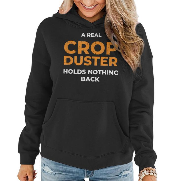 Farting Joke Sarcastic Crop Duster Women Hoodie