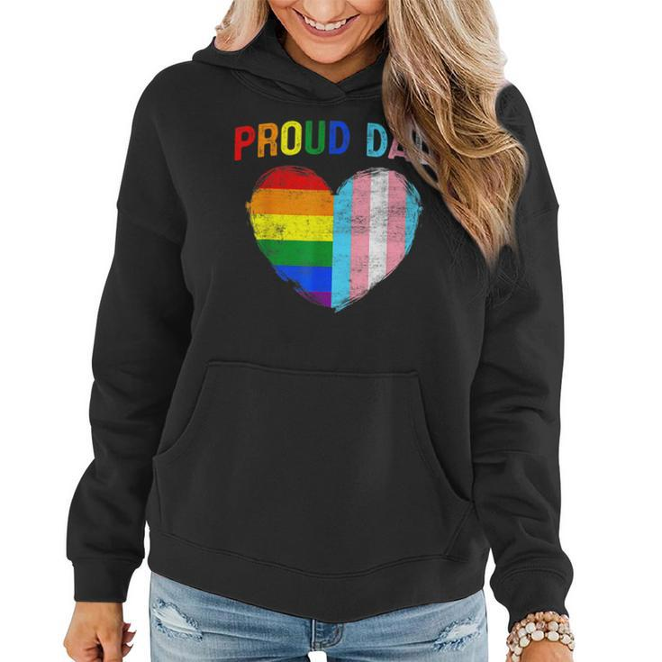 Funny Fathers Day Proud Dad Transgender Gay Rainbow Lgbt  Women Hoodie