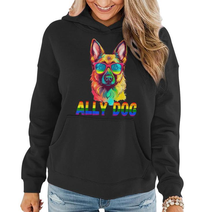 Funny Lgbt Ally Dog Rainbow  Women Hoodie