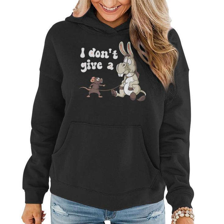 Mouse Walking A Donkey I Don't Give Rats ASs Mouse Women Hoodie