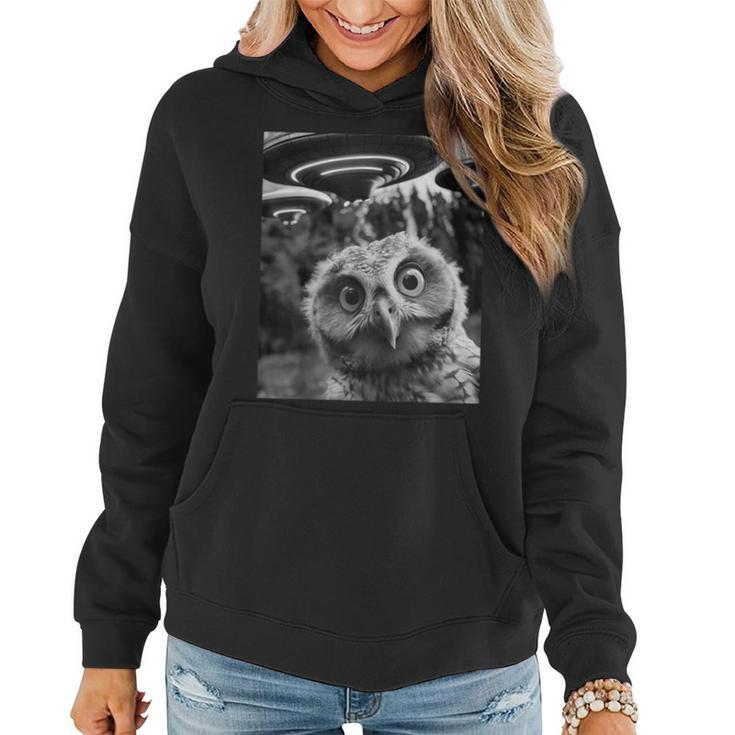 Graphic For Owl Selfie With Ufos Weird Women Hoodie