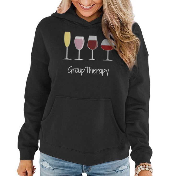 Wine Drinking Group Therapy Women Hoodie