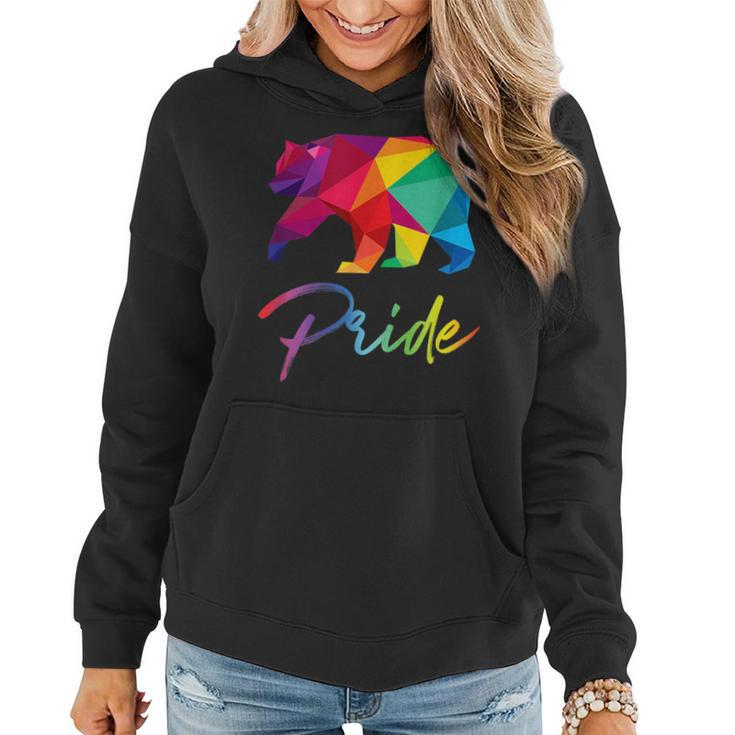 Gay Bear Pride  Bears Lgbt Rainbow Flag Grizzly Gift  Women Hoodie