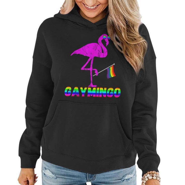 Gay Flamingo Lgbt Pride March Rainbow Flag Exotic Bird Queer  Women Hoodie